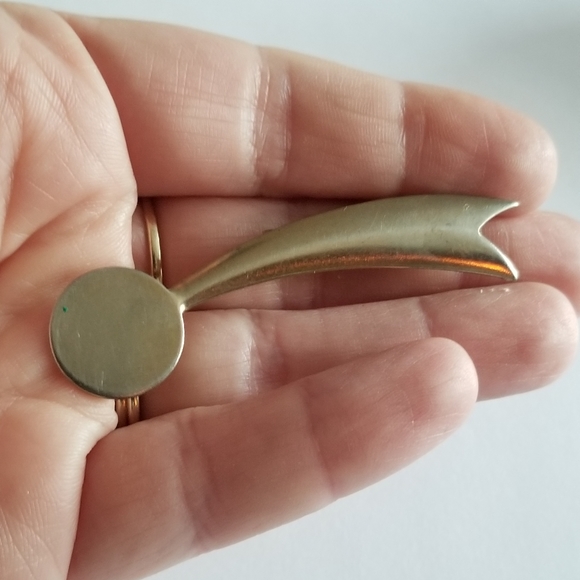 Vintage shooting star brooch halley's comet  gold tone pin celestial perseid - Picture 2 of 7